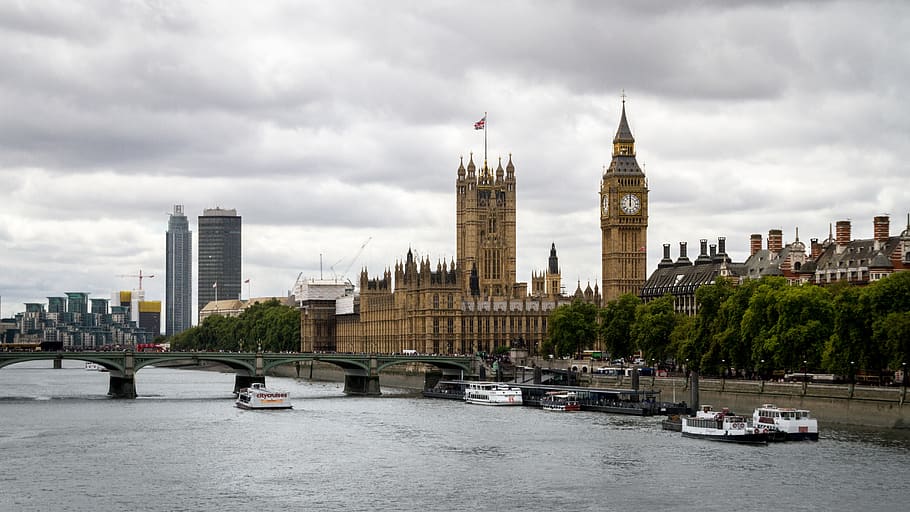 Big Ben tower photo, architecture, building, boat, transportation HD wallpaper