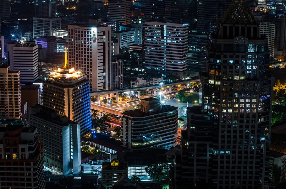 HD Wallpaper: Bangkok, Thailand, City, Buildings, Light, Night ...