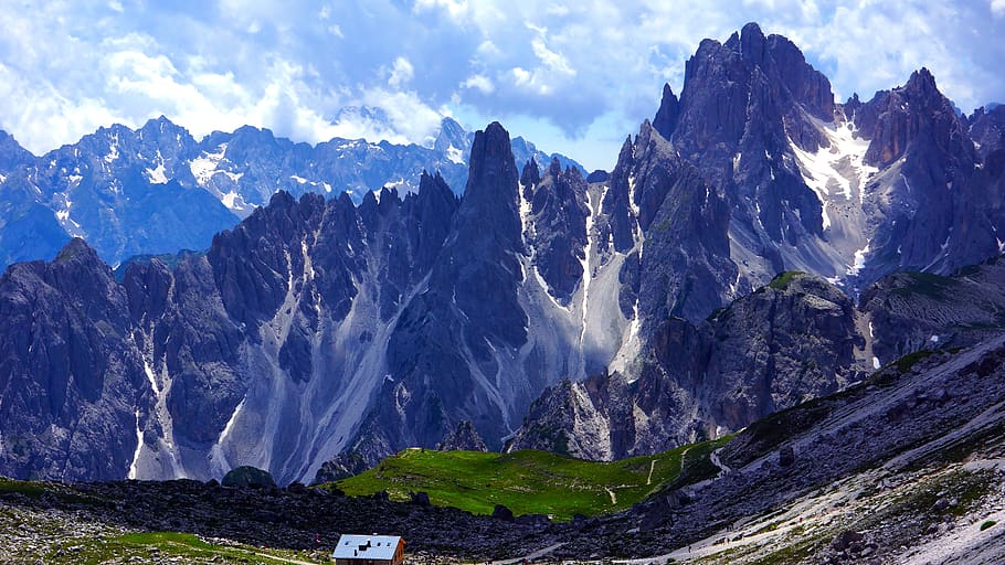 italy, tre cime di lavaredo, mountain, mountain range, beauty in nature, HD wallpaper