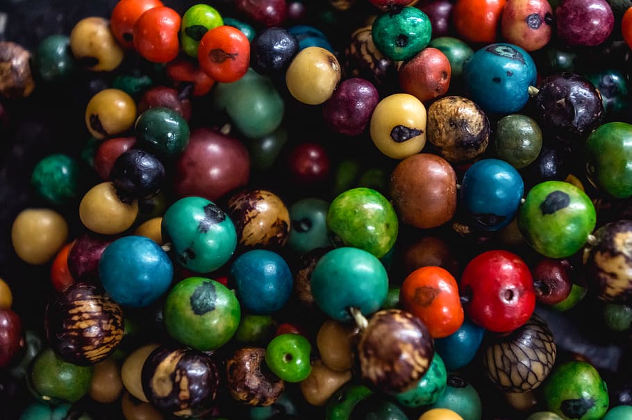 beads, miçanga, craftwork, handicraft, colors, wood, balls HD wallpaper