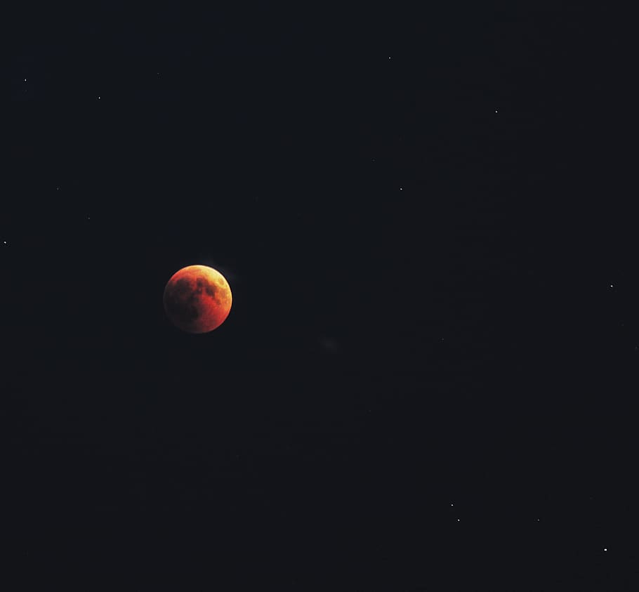 red moon, space, lunar eclipse, night, outdoors, outer space HD wallpaper
