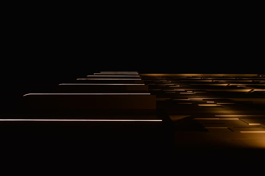 abstract, lights, night, architecture, night shots, contour HD wallpaper