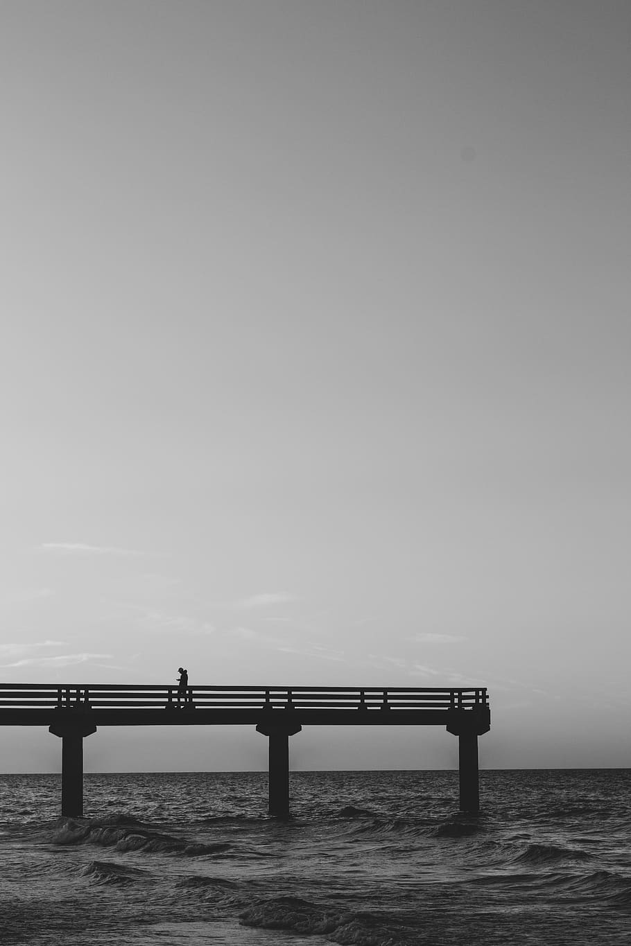 water, pier, waterfront, dock, port, dark, view, photography HD wallpaper