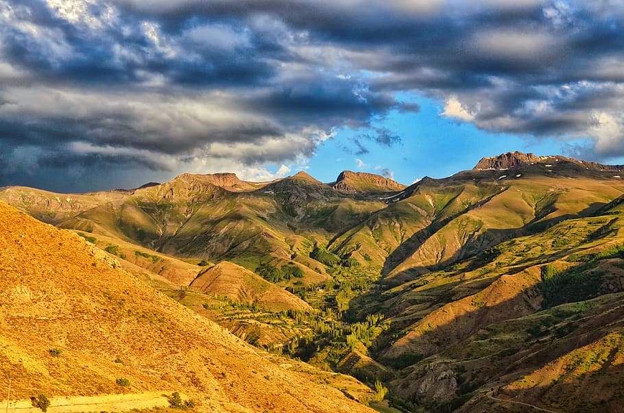 landscape, kaçkars, grass, mountain, green, peace, grassland HD wallpaper