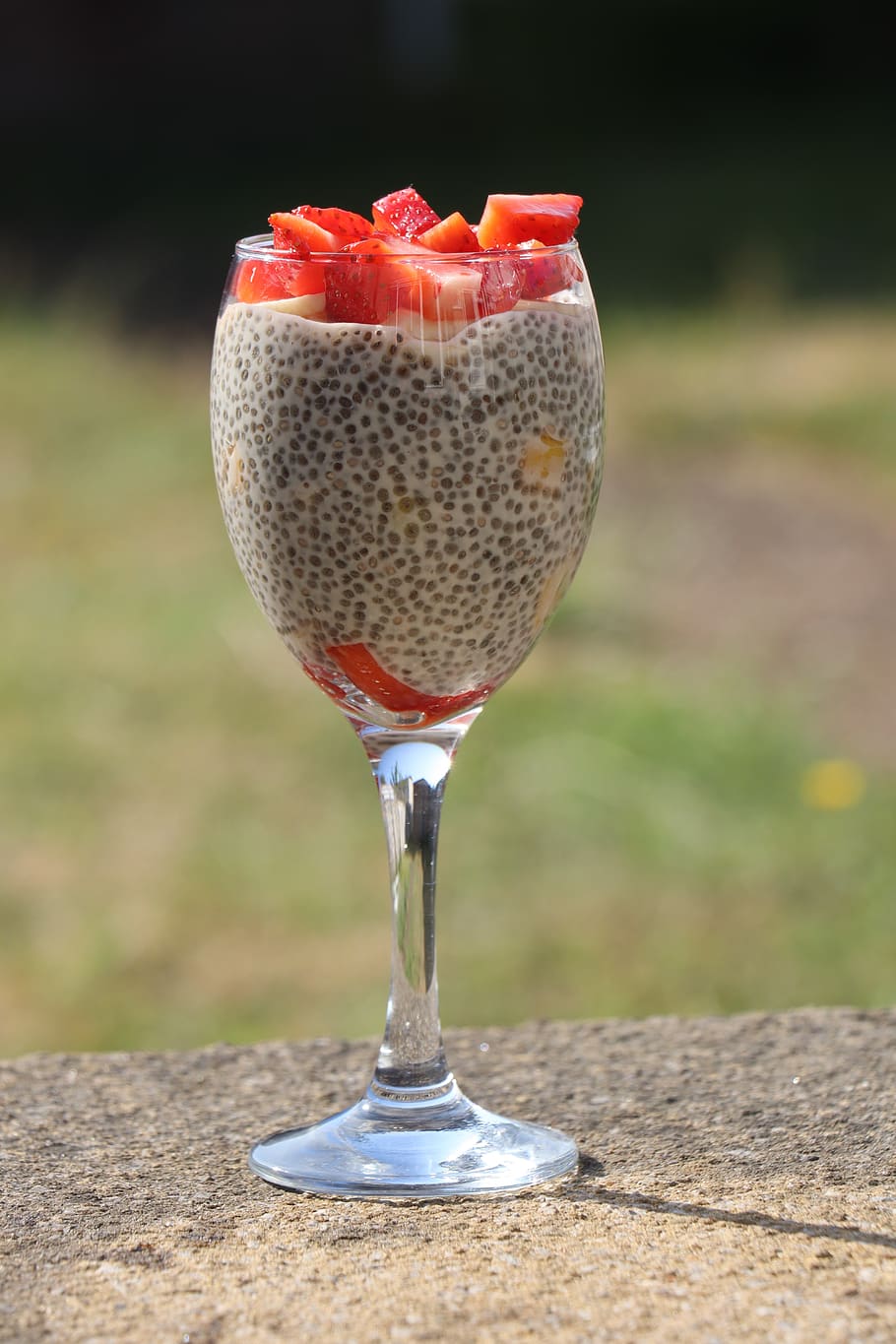 chia seeds, chia seed pudding, dieting, fresh, fruit, breakfast