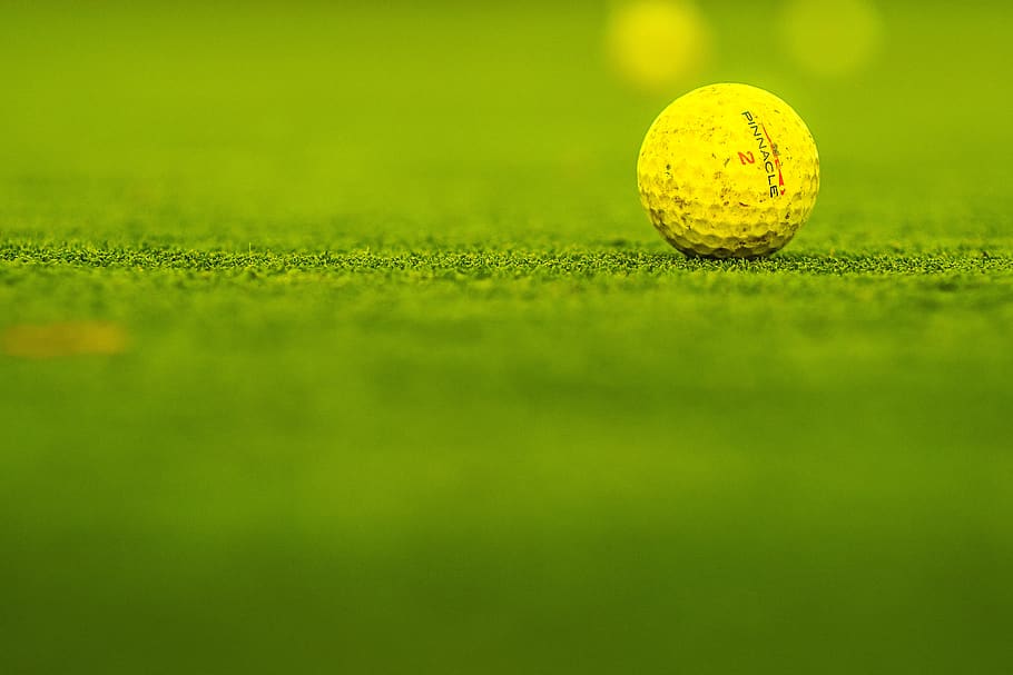 golf, course, ball, yellow, pinnacle 2, golfing, sport, grass HD wallpaper