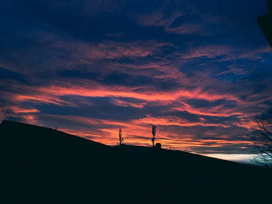sunset, evening, summer, warm, dark, clouds, sky, cloud - sky HD wallpaper