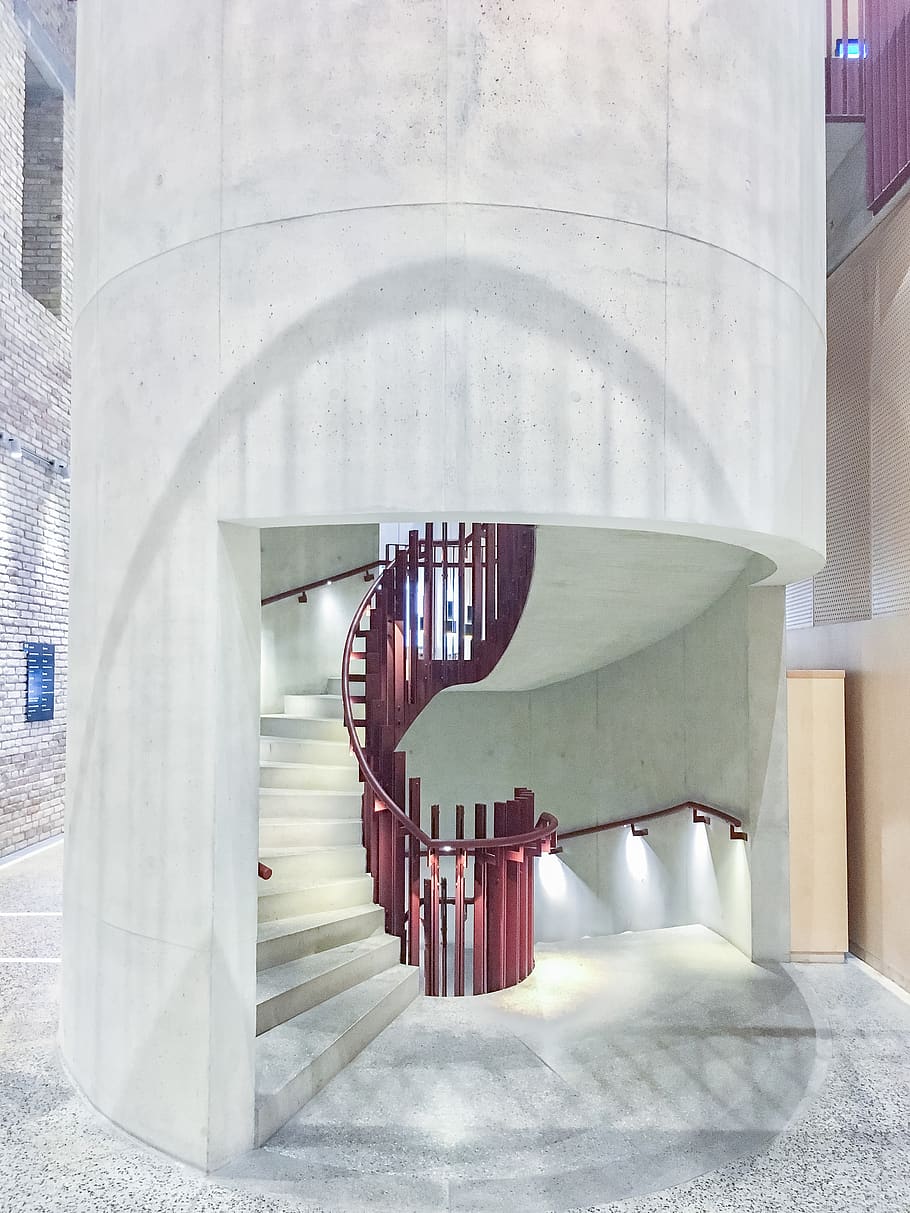 empty spiral stairs inside building, architecture, built structure HD wallpaper