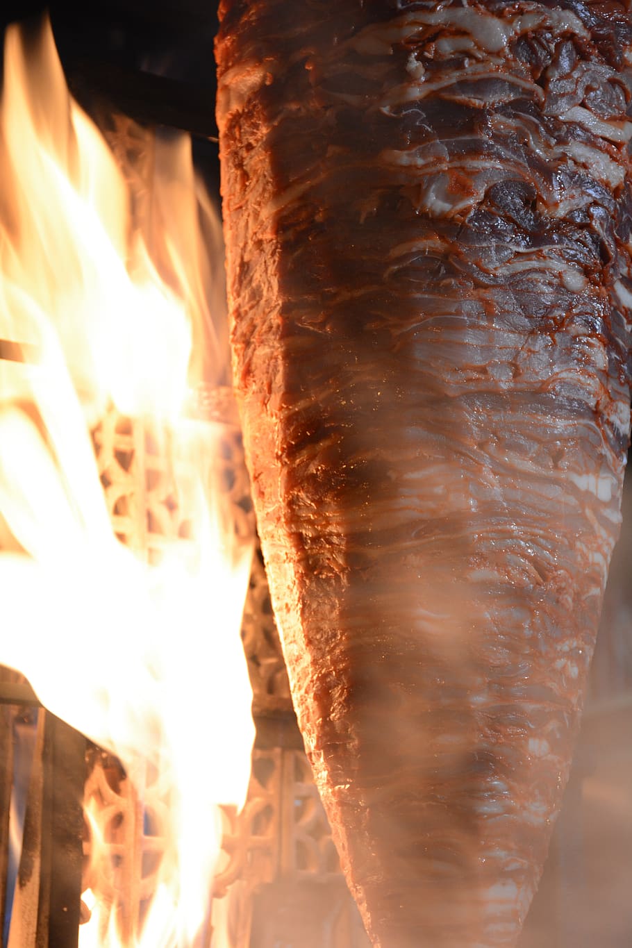 trompo, meat, flame, fire, heat - temperature, no people, close-up, HD wallpaper