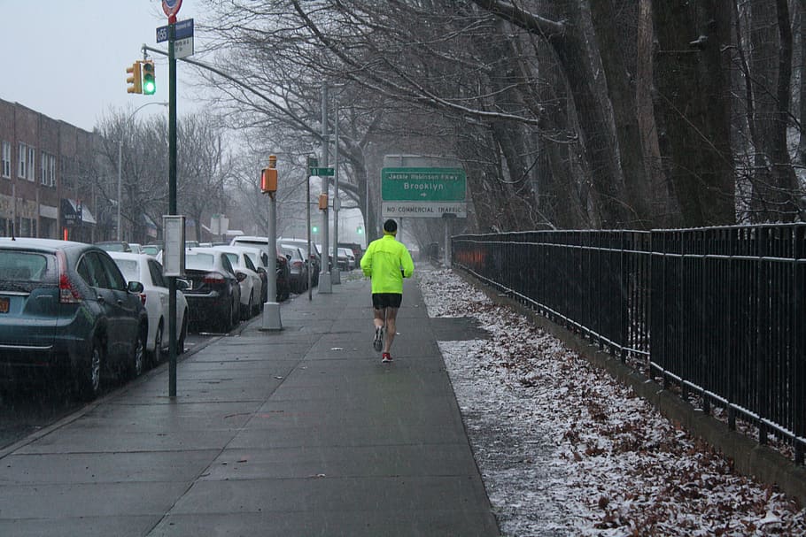 new york, queens, united states, jogging, sprinting, cold, dedication, HD wallpaper