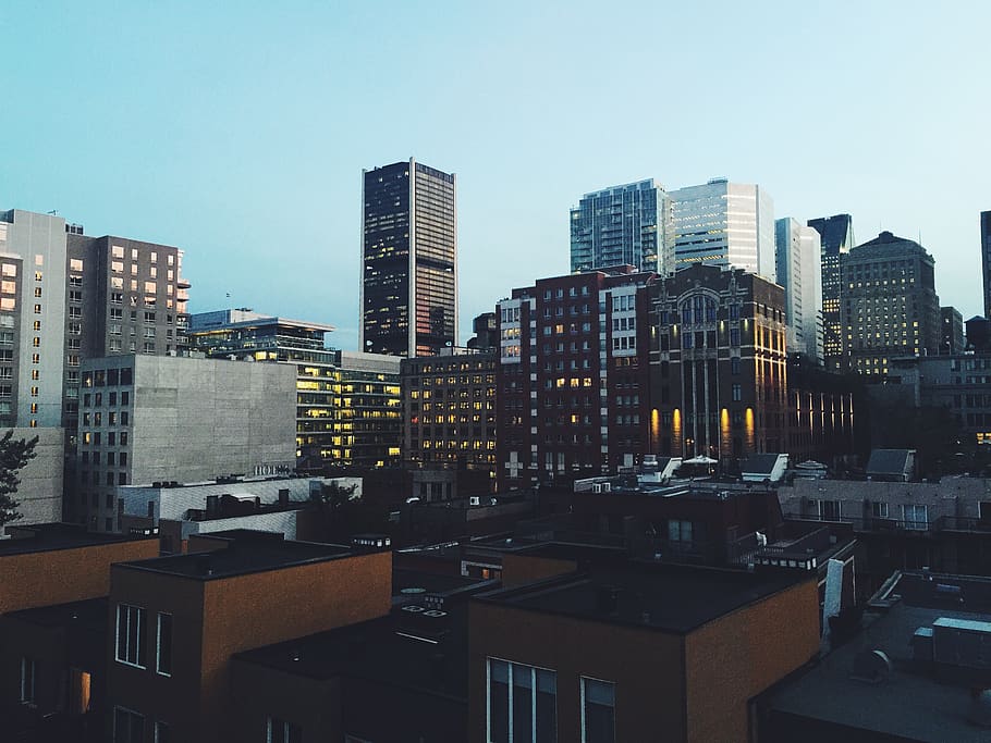 montreal, canada, city, rooftoping, roof top, urban, downtown HD wallpaper