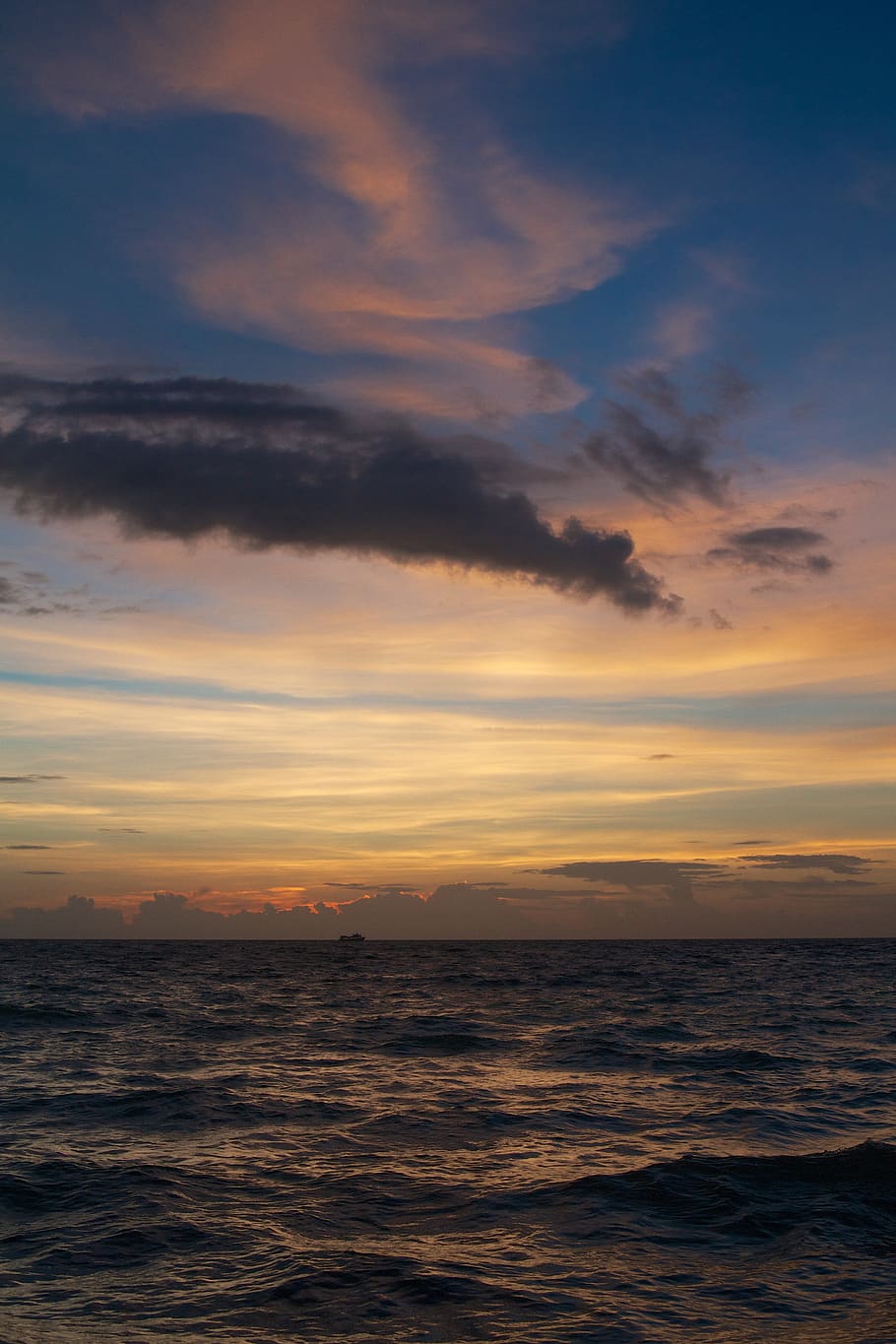 thailand, ko tao, sky, clouds, blue, purple, pink, sea, waves HD wallpaper