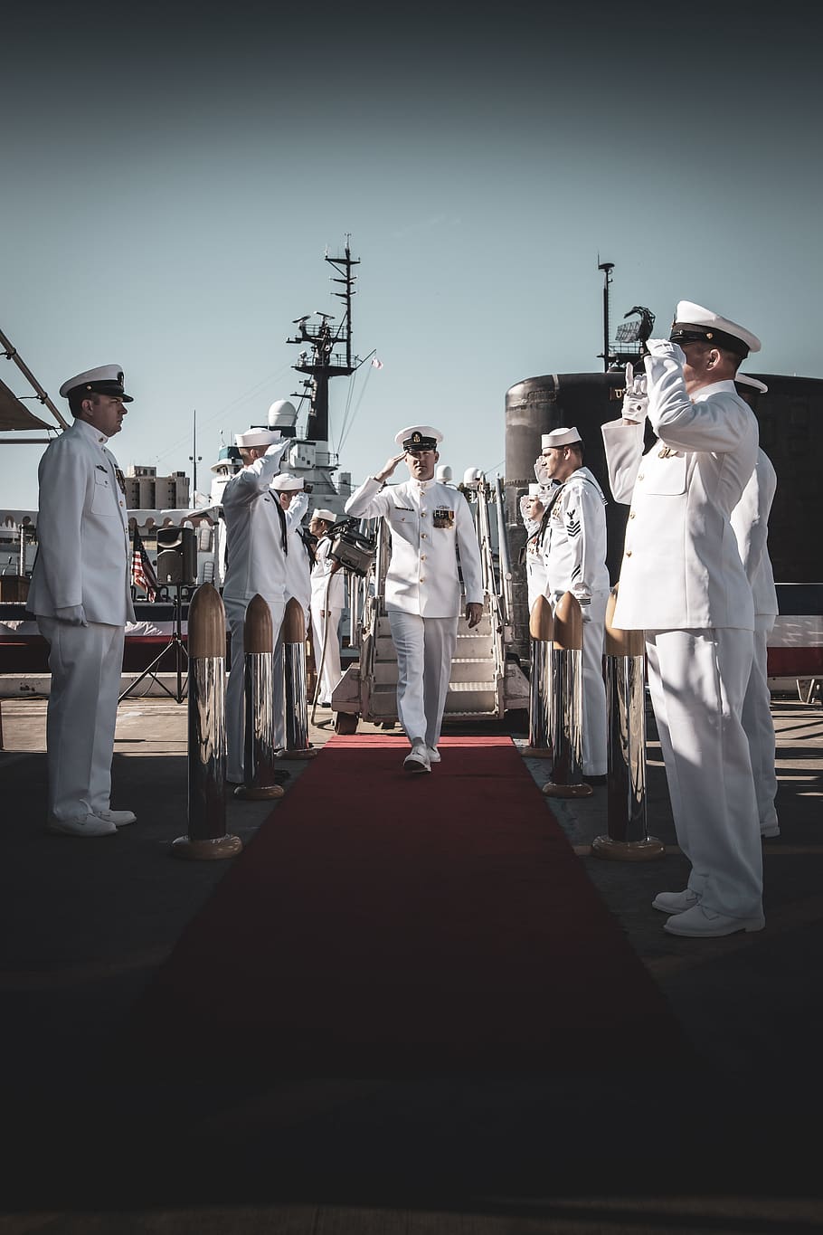men standing while salute, clothing, group of people, real people HD wallpaper