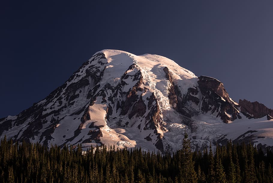 mt rainier, mountain, volcano, washington, national park, morning HD wallpaper