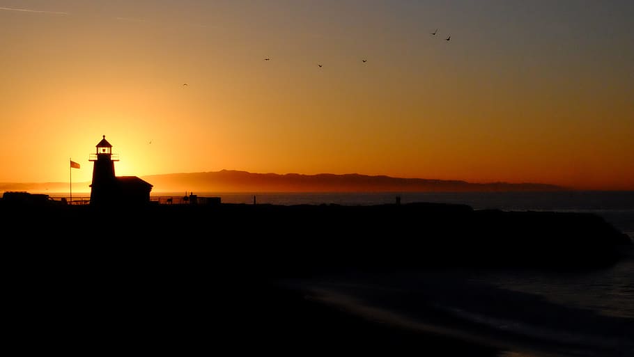 Time Lapse Photography of Lighthouse, backlit, dawn, dusk, outdoors HD wallpaper