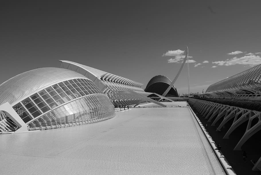 spain, valencia, architecture, calatrava, built structure, sky, HD wallpaper