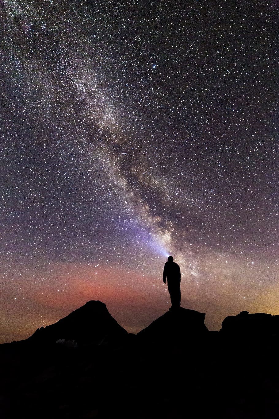 way, milky, galaxy, star, nature, sky, night, dark, human, activity HD wallpaper