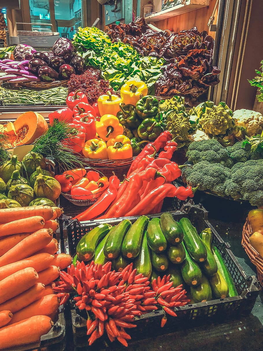 germany, augsburg, vegetable, market, market fruits, market vegetables, HD wallpaper
