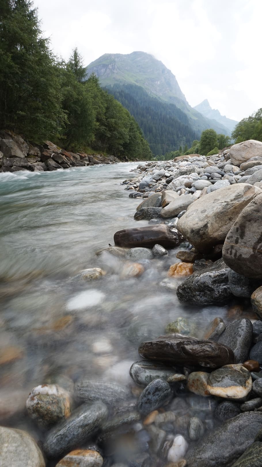alpine, landscape, rock, bach, nature, water, stones, beauty in nature HD wallpaper