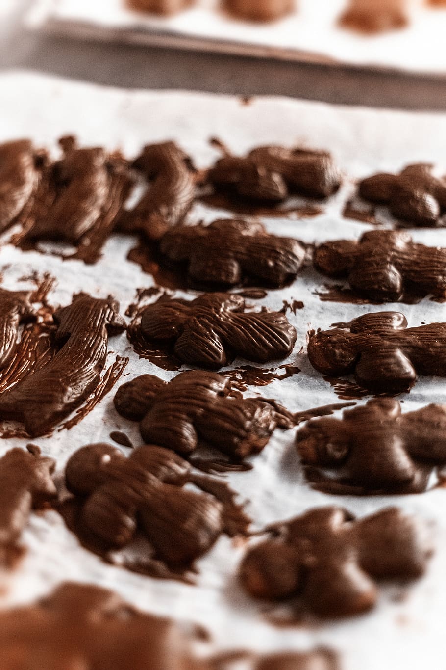 Chocolates on White Etxtile, bakery, candies, close-up, delicious HD wallpaper