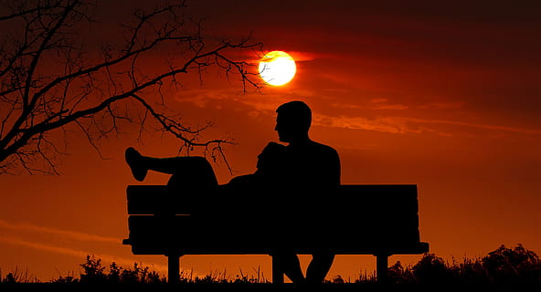sunset, romance, couple, romantic, love, twilight, silhouette HD wallpaper