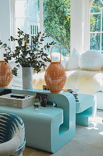 coffee table with basket beside sofa, interior design, room, indoors HD wallpaper