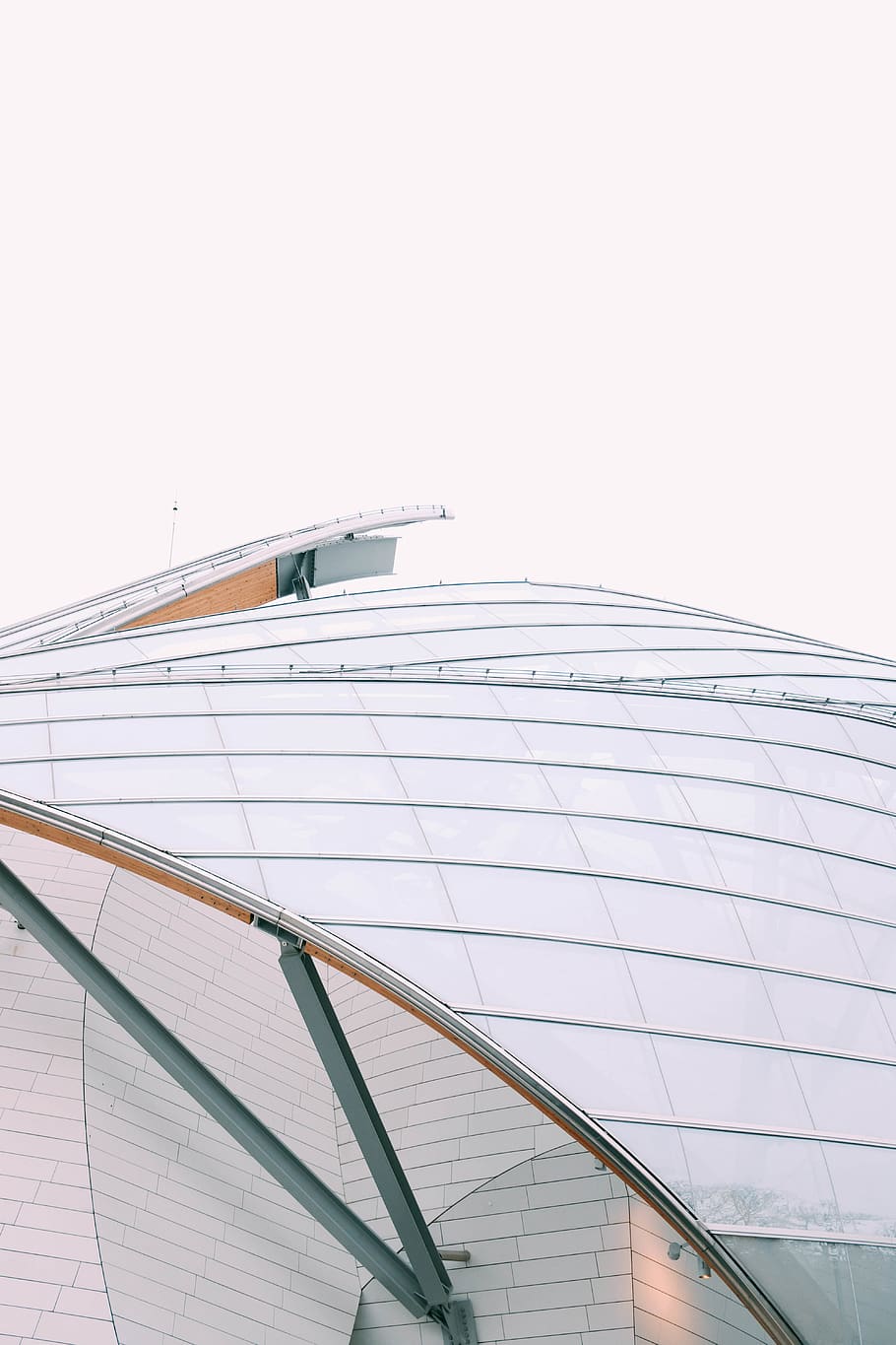 dome building, office building, architecture, triangle, banister HD wallpaper