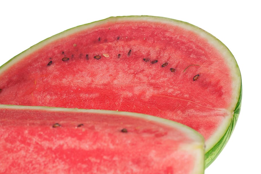 watermelon, slice, isolated, white, sweetfood, red, diet, studio HD wallpaper