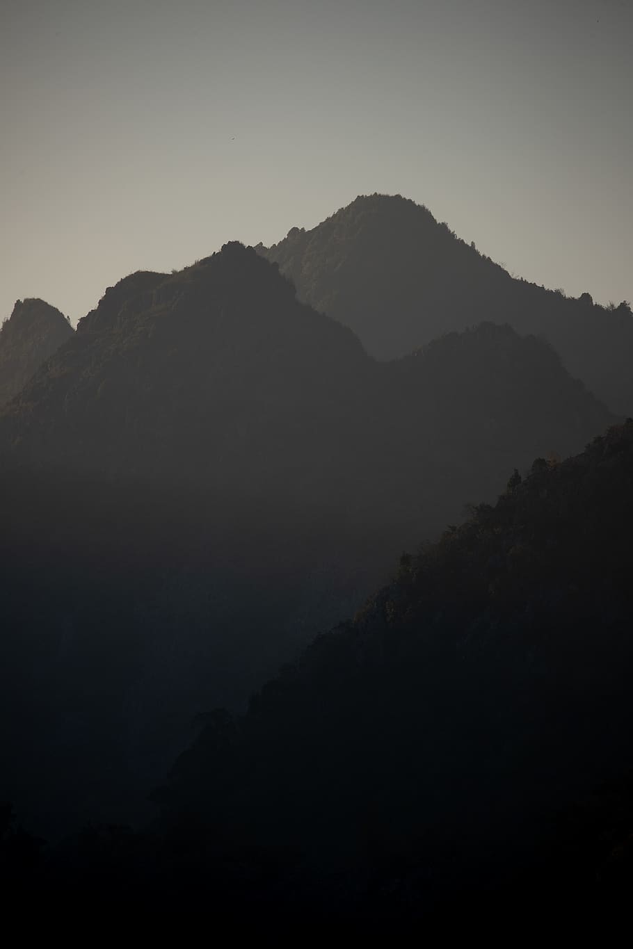 mountains under grey sky, outdoors, nature, mountain range, peak, HD wallpaper