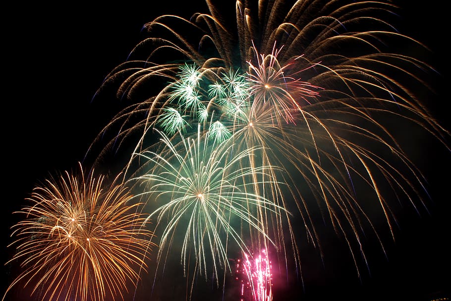 japan, atami, celebration, night, firework, arts culture and entertainment HD wallpaper