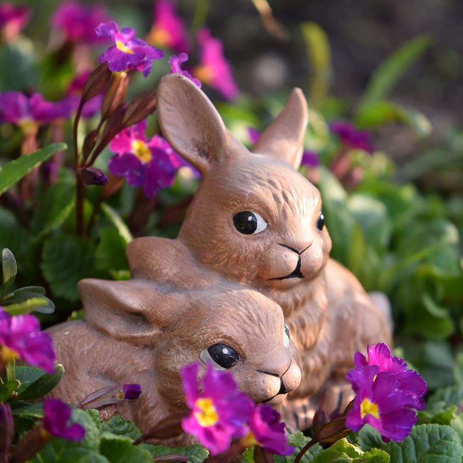 easter, easter bunny, figure, easter greeting, easter theme HD wallpaper