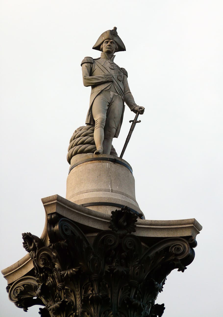 london, england, lord nelson, trafalgar square, column, monument, HD wallpaper