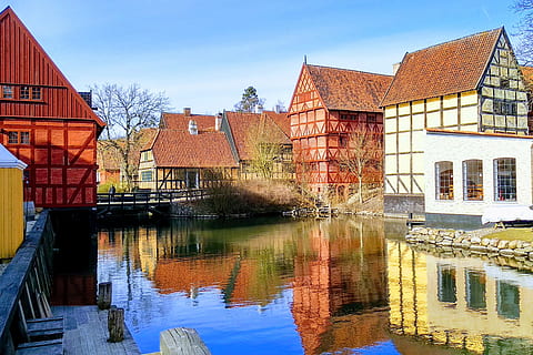 ahus, truss, architecture, old, house, building, facade, historically HD wallpaper