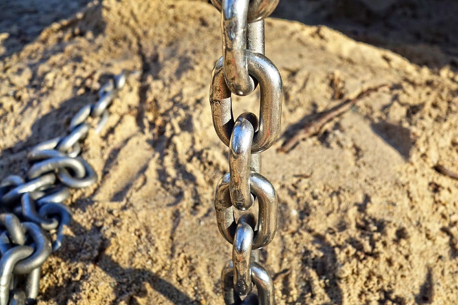 chain, linked, chain link, connection, metal, iron, metallic HD wallpaper