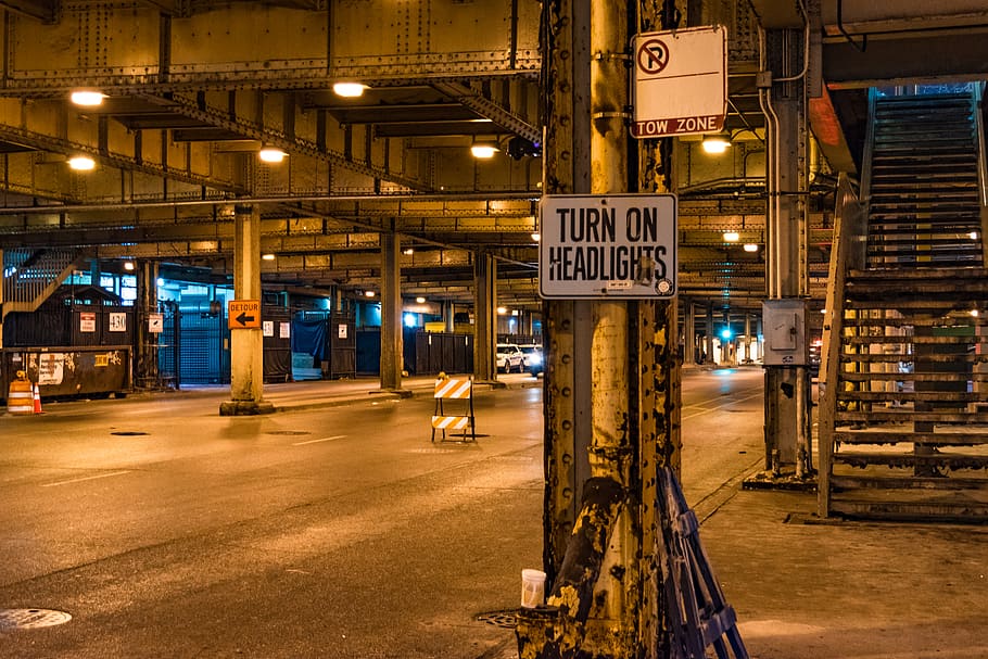 chicago, united states, city, cars, traffic, tunnel, underground