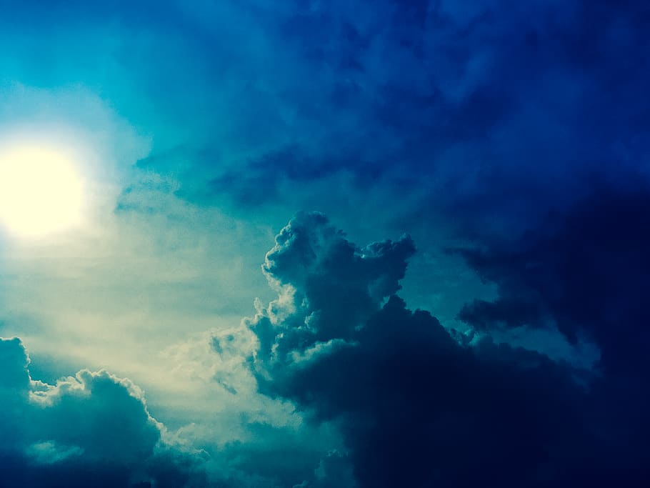 cloud - sky, beauty in nature, cloudscape, blue, scenics - nature HD wallpaper