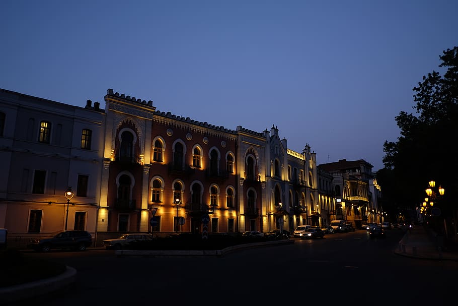 georgia, tbilisi, nightcity, building exterior, architecture, HD wallpaper