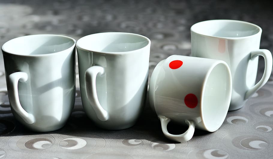 cup, empty, porcelain, drink, coffee cup, be different, difference HD wallpaper