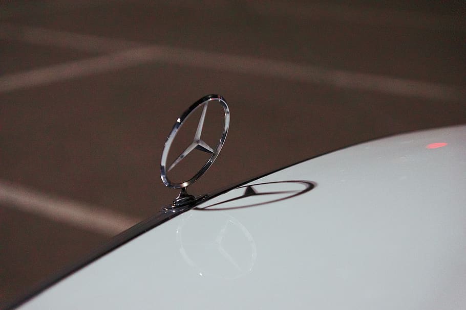 selective focus photography of Mercedes-Benz emblem, logo, symbol, HD wallpaper