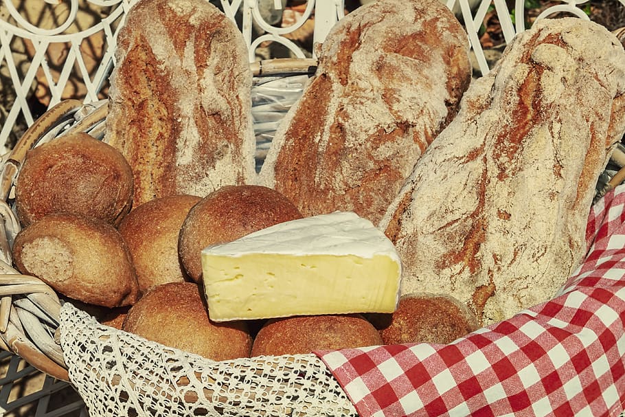 breadbasket, soft cheese, creamy, roll, crispy, baked goods HD wallpaper