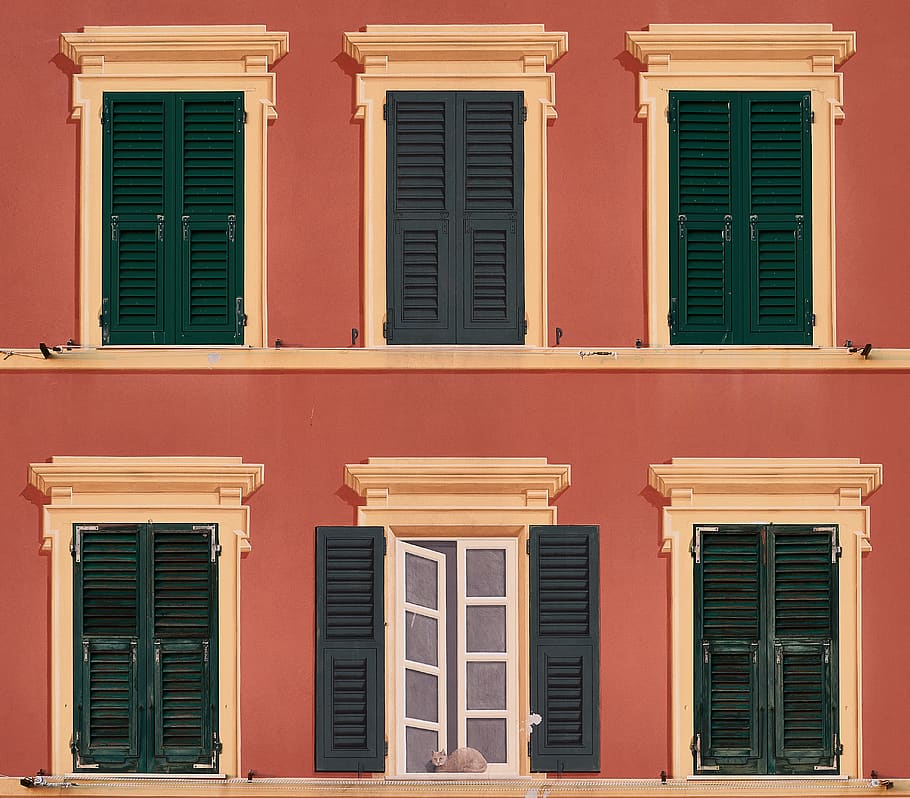 black door, window, architecture, building exterior, built structure HD wallpaper