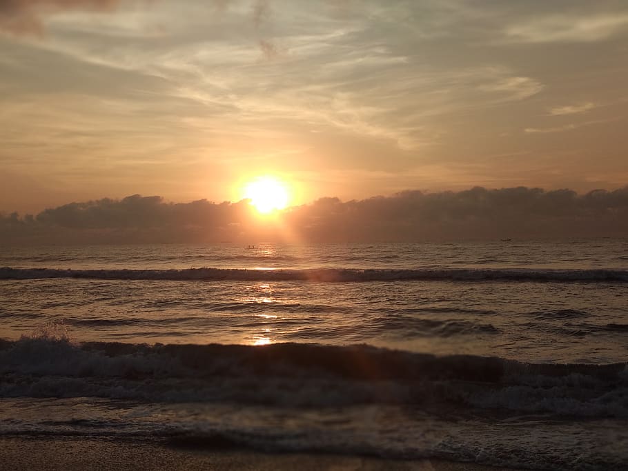 light, flare, sunlight, nature, outdoors, sky, ocean, water HD wallpaper
