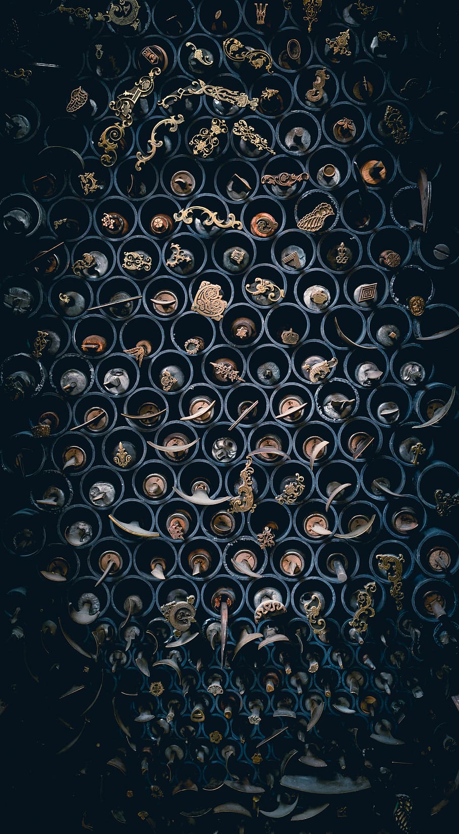 assorted-color scrolls on rack, full frame, pattern, large group of objects HD wallpaper