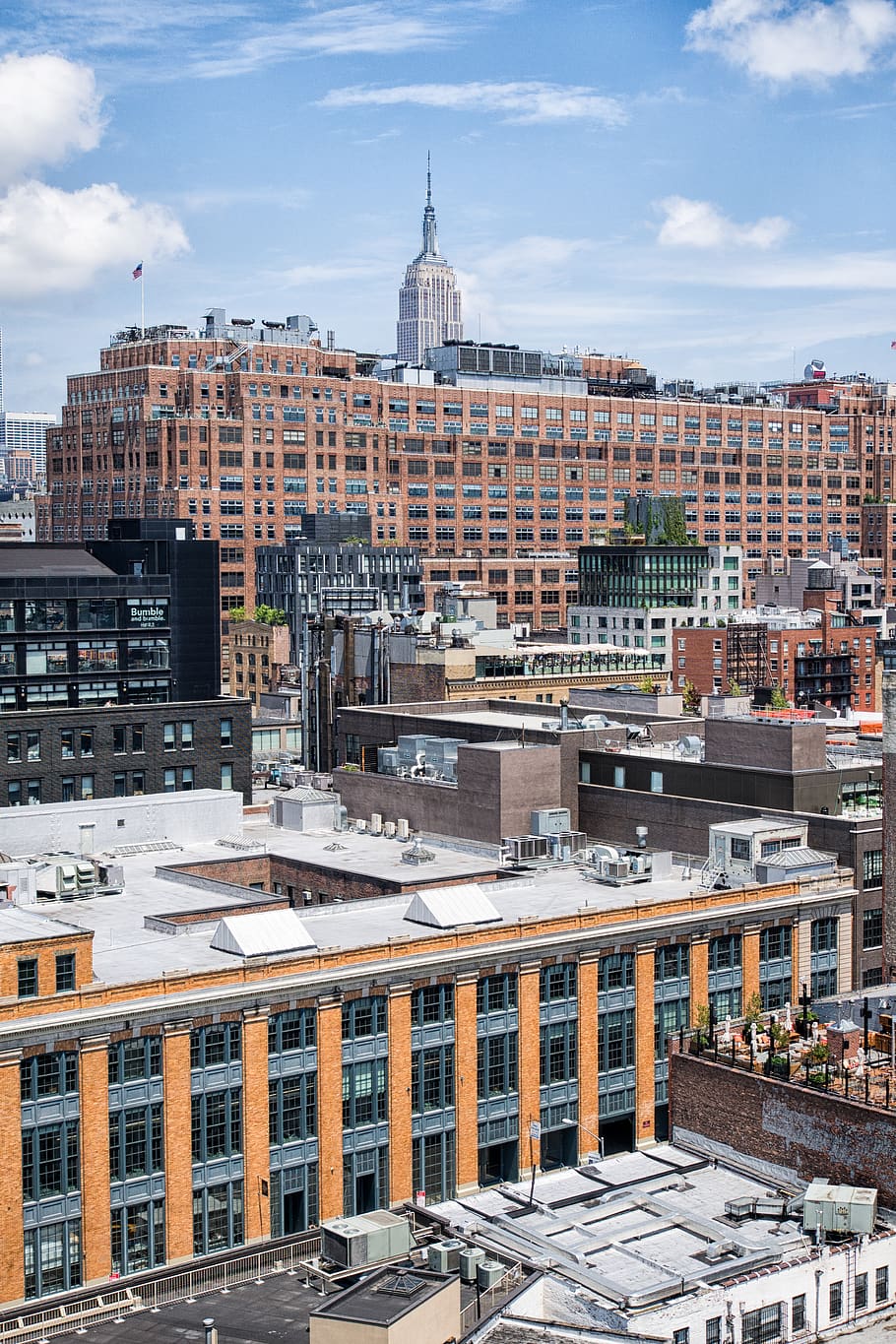 brown concrete building, sky, nyc, manhattan, city, urban, building exterior HD wallpaper