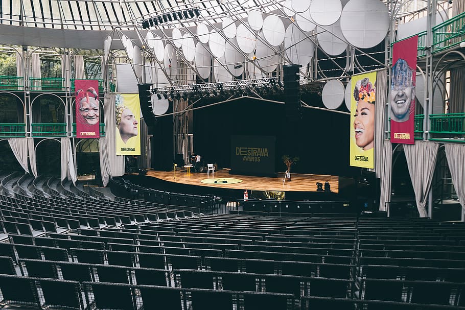 Empty Seats, auditorium, chairs, stage, venue, architecture, built structure HD wallpaper