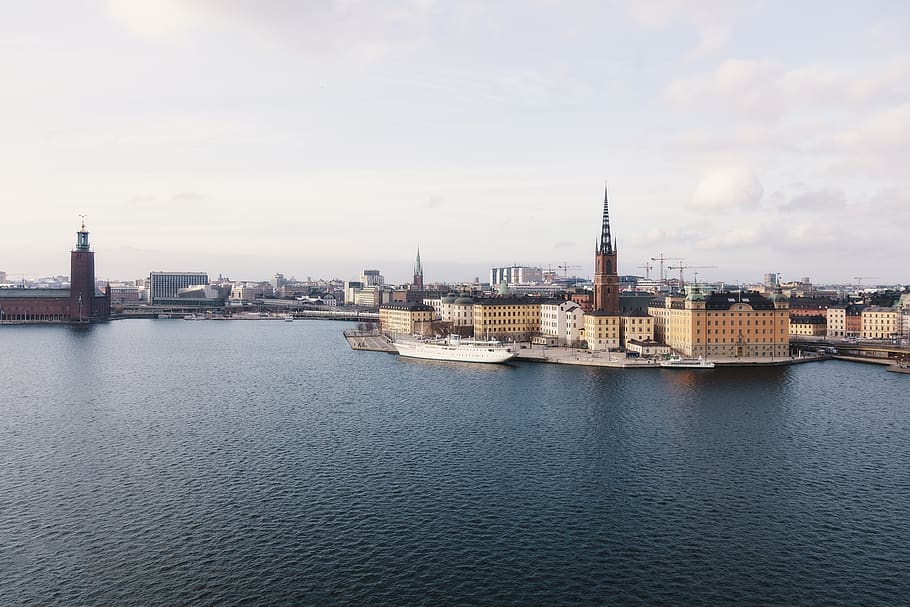 sweden, stockholm, mariaberget, city, urban, water, vatten, HD wallpaper