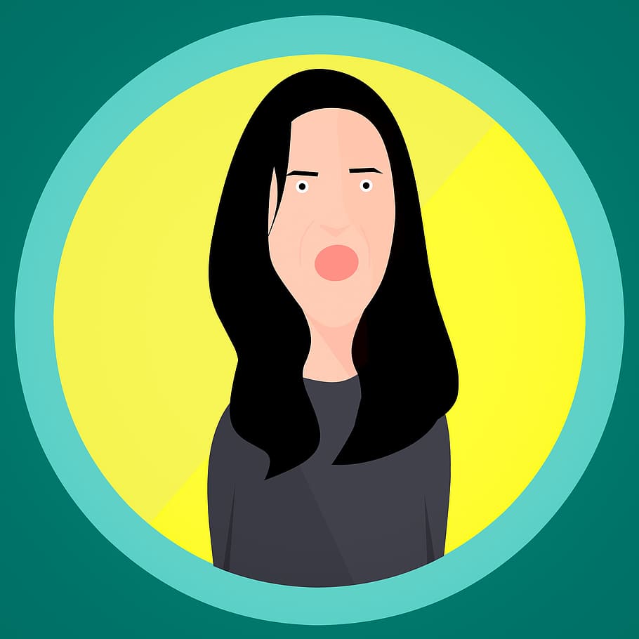 Illustration of upset woman., angry, aggressive, behavior, cartoon, HD wallpaper