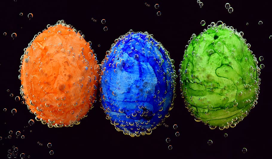 egg, easter, colorful, underwater, dye eggs, immersion, blow, HD wallpaper