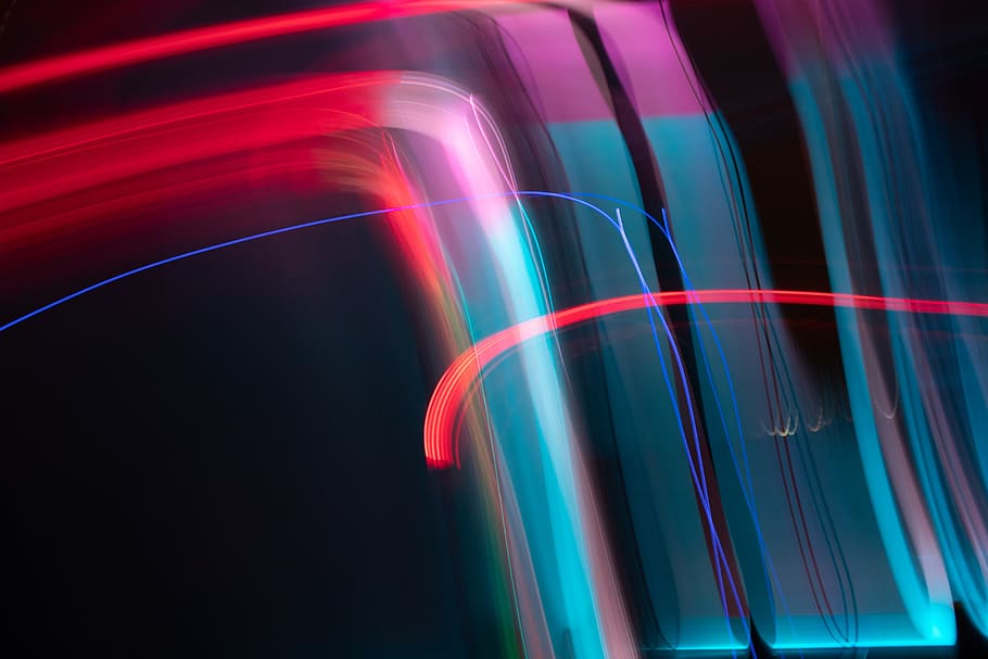 multicolored LED lights, light - natural phenomenon, long exposure HD wallpaper