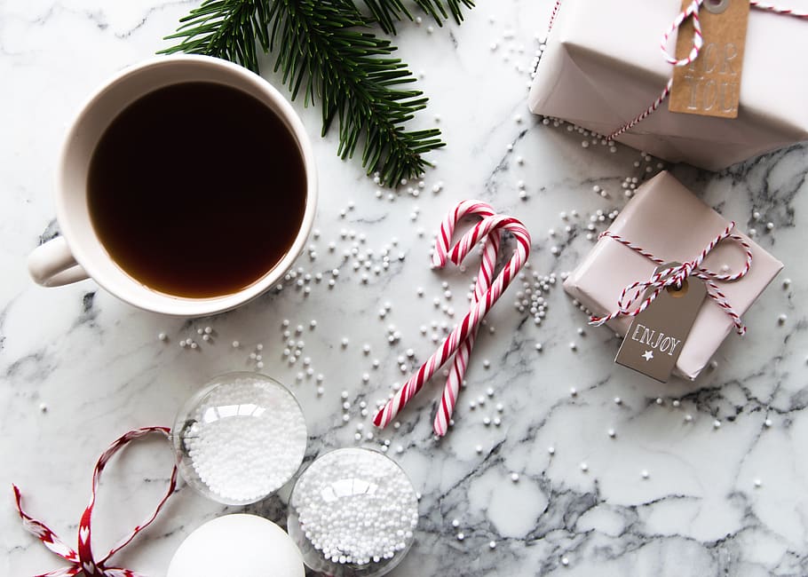 white ceramic teacup, sweets, food, confectionery, plant, tree HD wallpaper